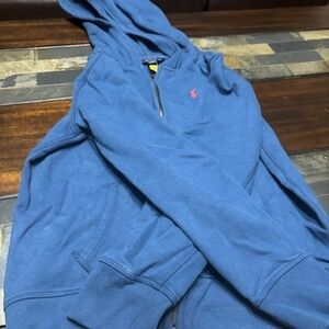 Polo Ralph Lauren Blue Hoodie with Pink Emblem